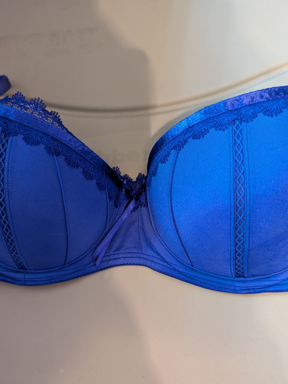 Candie's Royal Blue Lace-Trim Strapless Bra